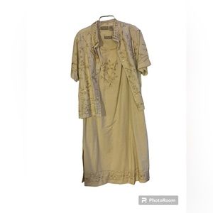 Life style Original Collection Women’s Size 2x Tan Multicolor Embroidery Dress